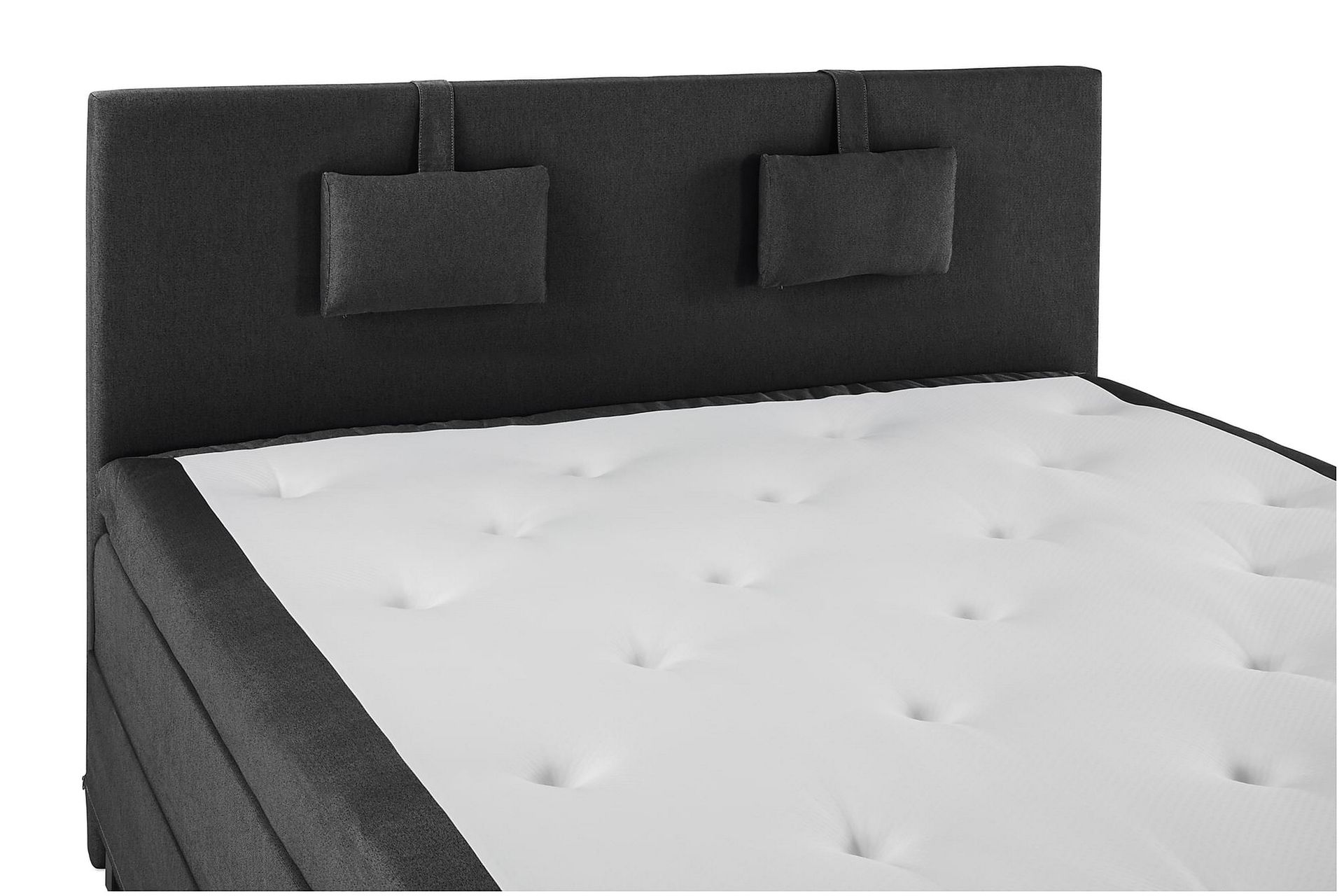 Lucky Komplett Sengepakke 160x200 Lateks Glatt Sengegavl - Nakkepute Liten Svart/Grå - Møbler - Senger - Komplett sengepakke