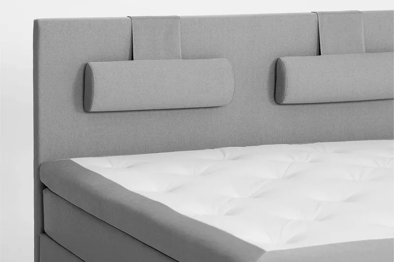 Lucky Komplett Sengepakke 160x200 Lateks Glatt Sengegavl - Nakkepute Stor Mellangrå - Møbler - Senger - Kontinentalsenger