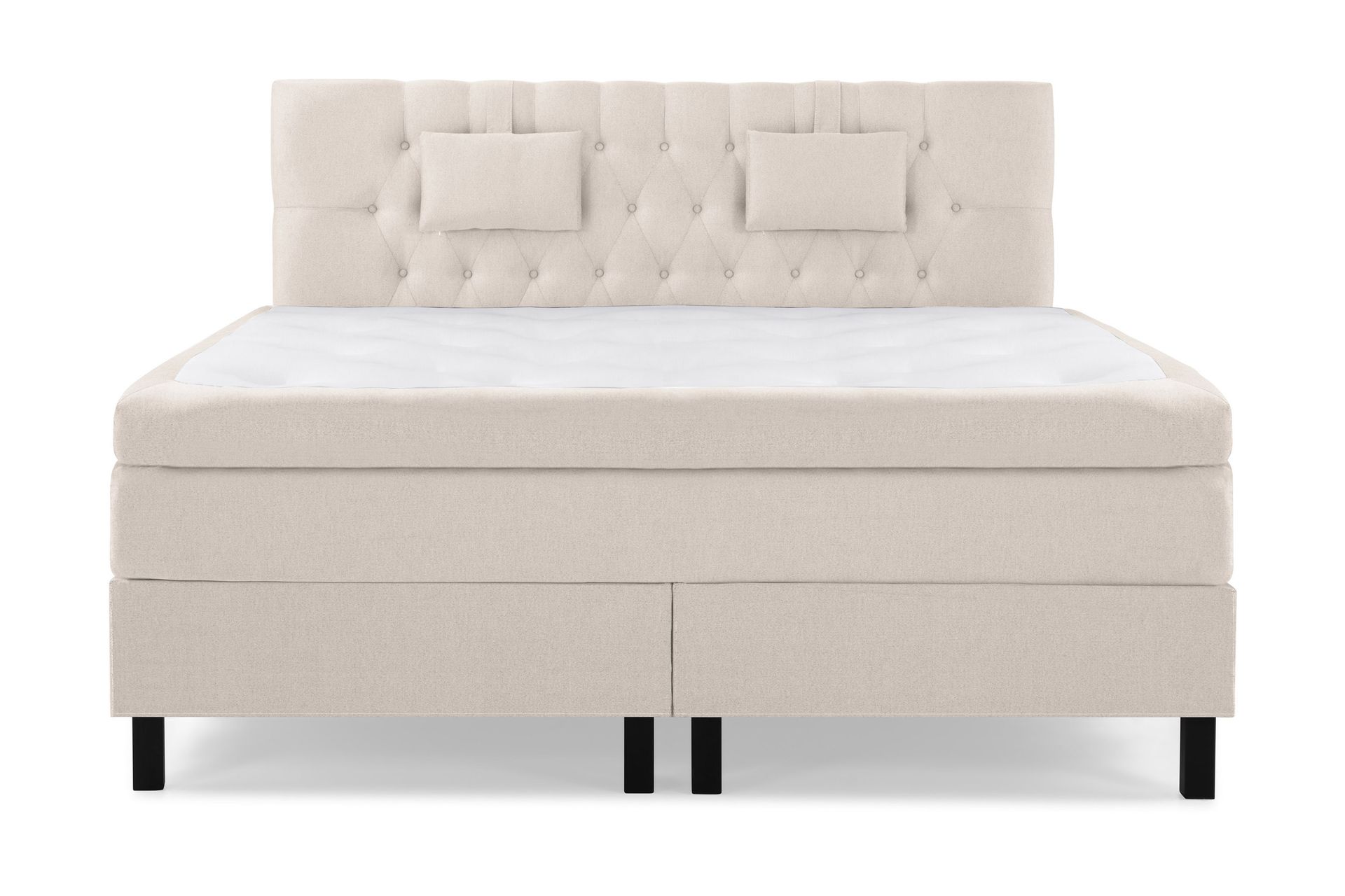 Lucky Komplett Sengepakke 160x200 Memory Diamant Sengegavl - Nakkepute Liten Beige - Møbler - Senger - Kontinentalsenger
