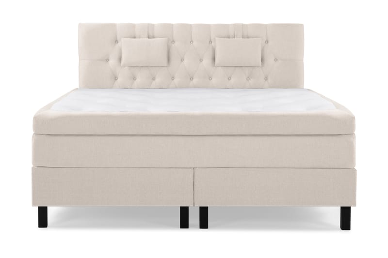 Lucky Komplett Sengepakke 160x200 Memory Diamant Sengegavl - Nakkepute Liten Beige - Møbler - Senger - Kontinentalsenger