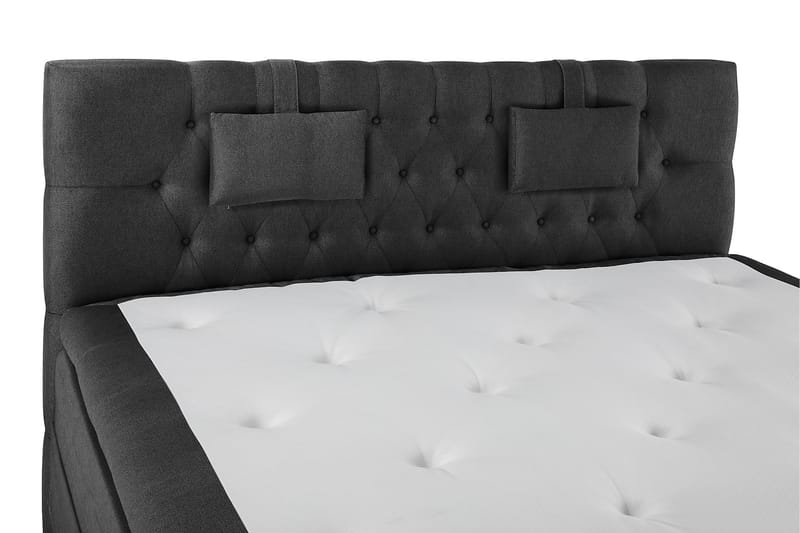 Lucky Komplett Sengepakke 160x200 Memory Diamant Sengegavl - Nakkepute Liten Svart/Grå - Møbler - Senger - Komplett sengepakke