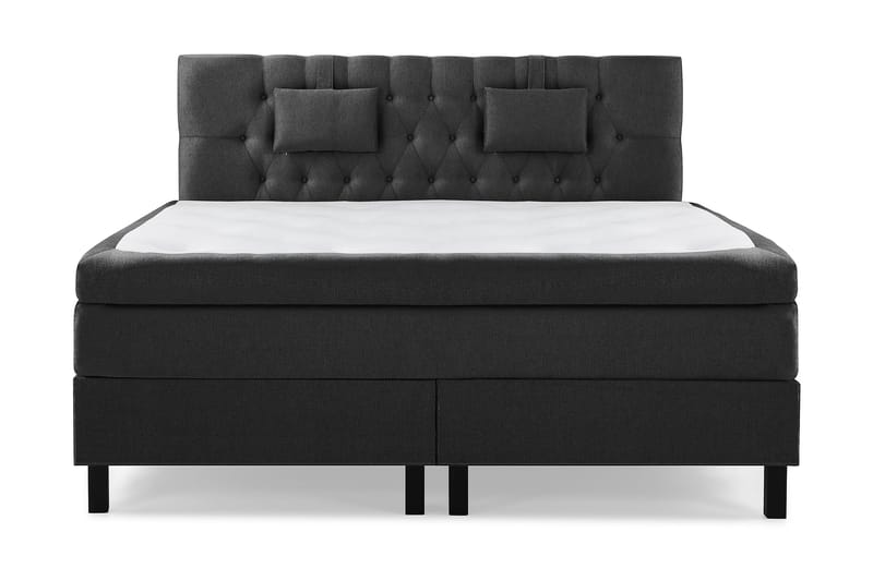 Lucky Komplett Sengepakke 160x200 Memory Diamant Sengegavl - Nakkepute Liten Svart/Grå - Møbler - Senger - Kontinentalsenger