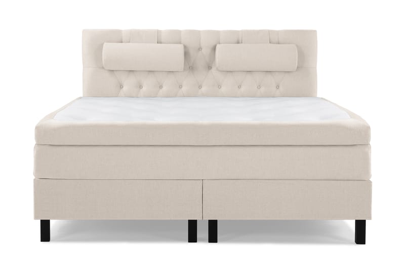 Lucky Komplett Sengepakke 160x200 Memory Diamant Sengegavl - Nakkepute Stor Beige - Møbler - Senger - Komplett sengepakke