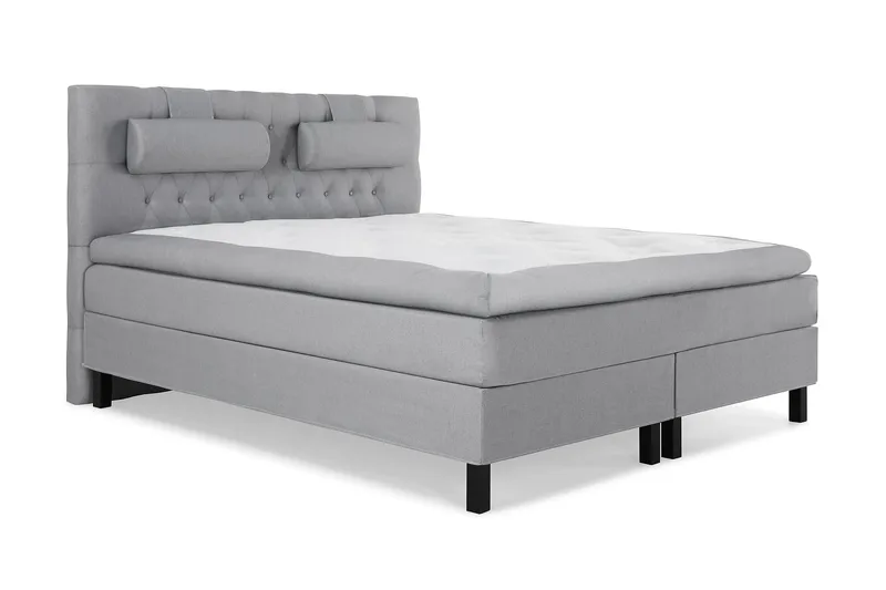 Lucky Komplett Sengepakke 160x200 Memory Diamant Sengegavl - Nakkepute Stor Mellangrå - Møbler - Senger - Kontinentalsenger