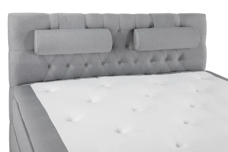 Lucky Komplett Sengepakke 160x200 Memory Diamant Sengegavl - Nakkepute Stor Mellangrå - Møbler - Senger - Kontinentalsenger