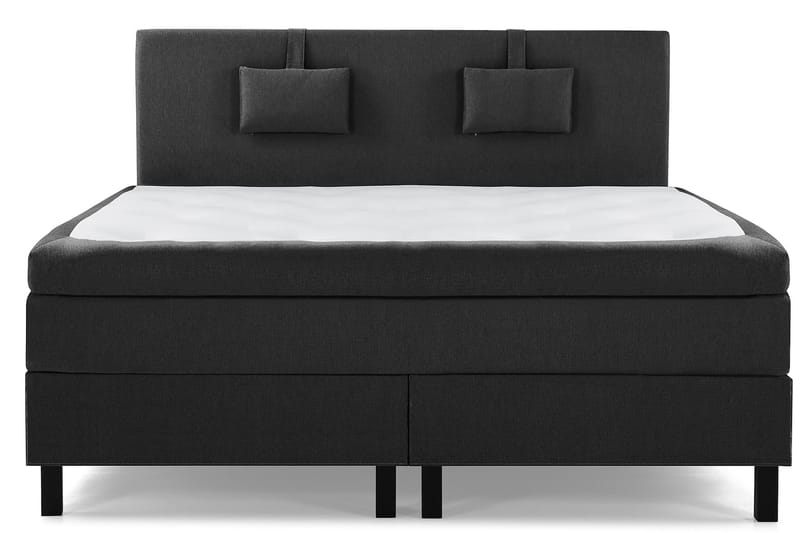 Lucky Komplett Sengepakke 160x200 Memory Glatt Sengegavl - Nakkepute Liten Svart/Grå - Møbler - Senger - Komplett sengepakke