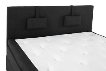 Lucky Komplett Sengepakke 160x200 Memory Glatt Sengegavl - Nakkepute Liten Svart/Grå/PU - Møbler - Senger - Komplett sengepakke