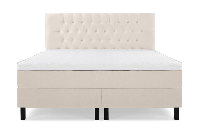 Lucky Komplett Sengepakke 160x200 Skum Diamant Sengegavl - Beige - Møbler - Senger - Kontinentalsenger