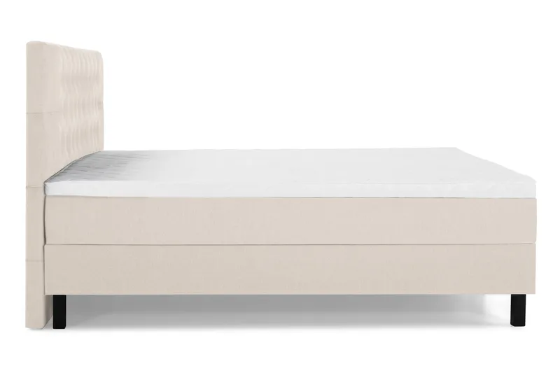 Lucky Komplett Sengepakke 160x200 Skum Diamant Sengegavl - Beige - Møbler - Senger - Kontinentalsenger