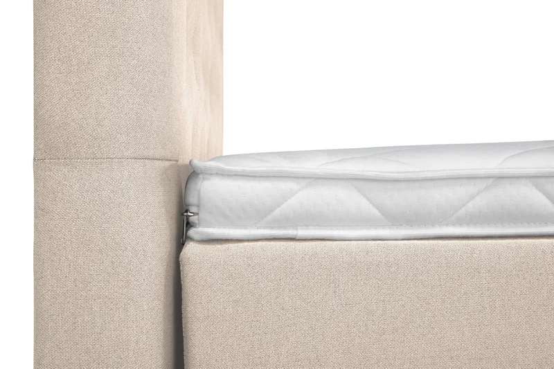 Lucky Komplett Sengepakke 160x200 Skum Diamant Sengegavl - Beige - Møbler - Senger - Kontinentalsenger