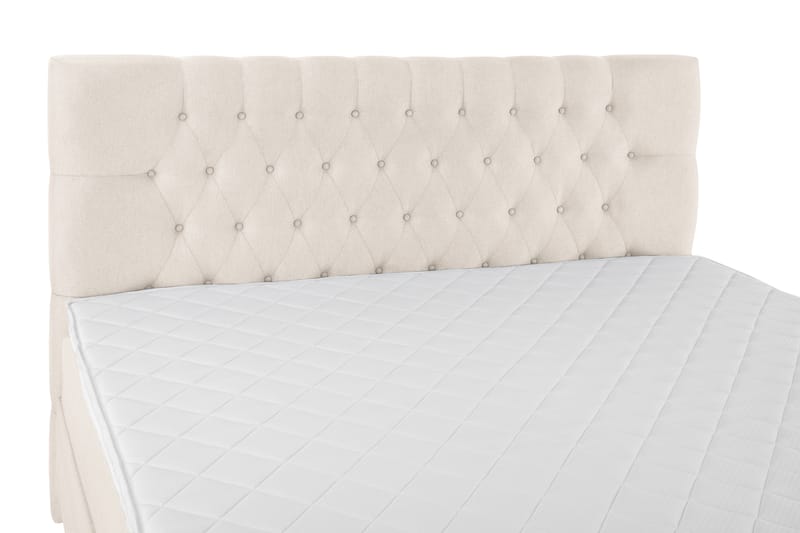Lucky Komplett Sengepakke 160x200 Skum Diamant Sengegavl - Beige - Møbler - Senger - Kontinentalsenger