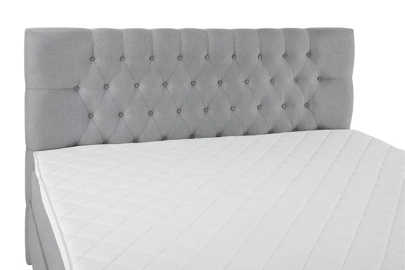 Lucky Komplett Sengepakke 160x200 Skum Diamant Sengegavl - Mellangrå - Møbler - Senger - Kontinentalsenger