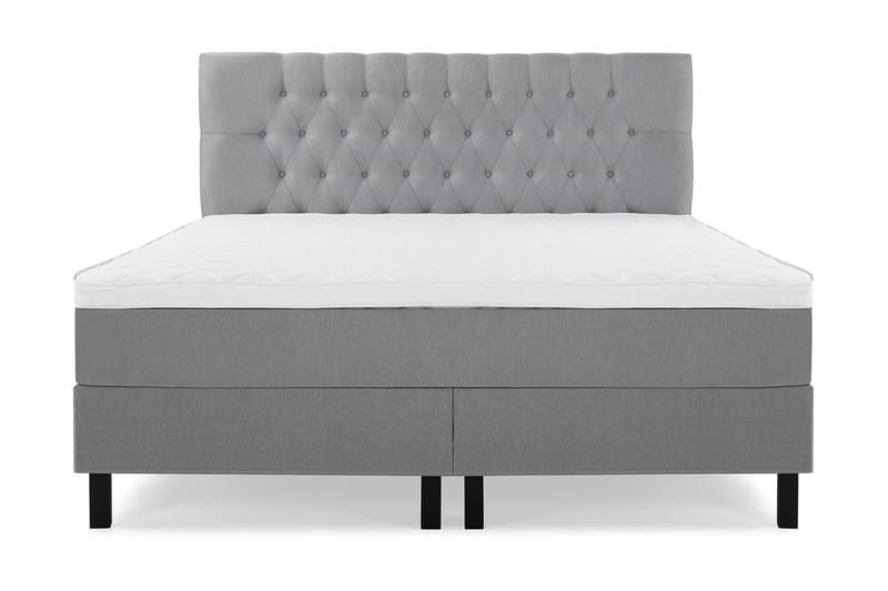 Lucky Komplett Sengepakke 160x200 Skum Diamant Sengegavl - Mellangrå - Møbler - Senger - Kontinentalsenger