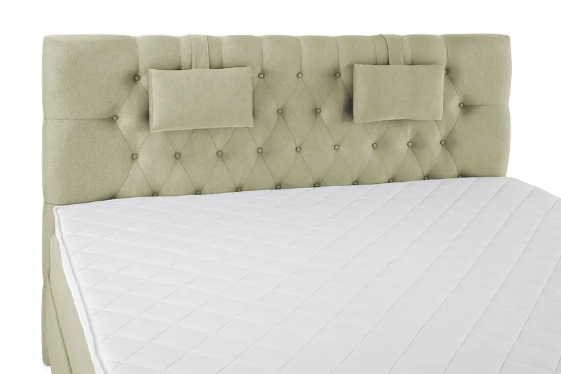 Lucky Komplett Sengepakke 160x200 Skum Diamant Sengegavl - Nakkepute Liten Grønn - Møbler - Senger - Kontinentalsenger