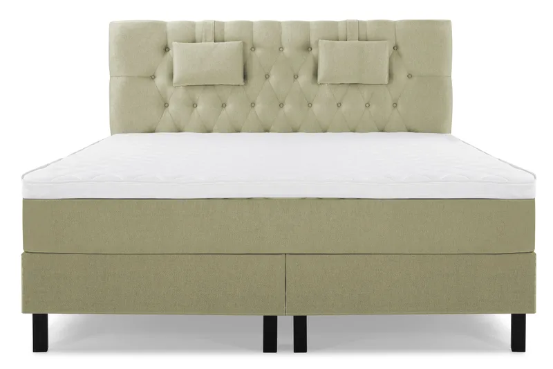 Lucky Komplett Sengepakke 160x200 Skum Diamant Sengegavl - Nakkepute Liten Grønn - Møbler - Senger - Kontinentalsenger