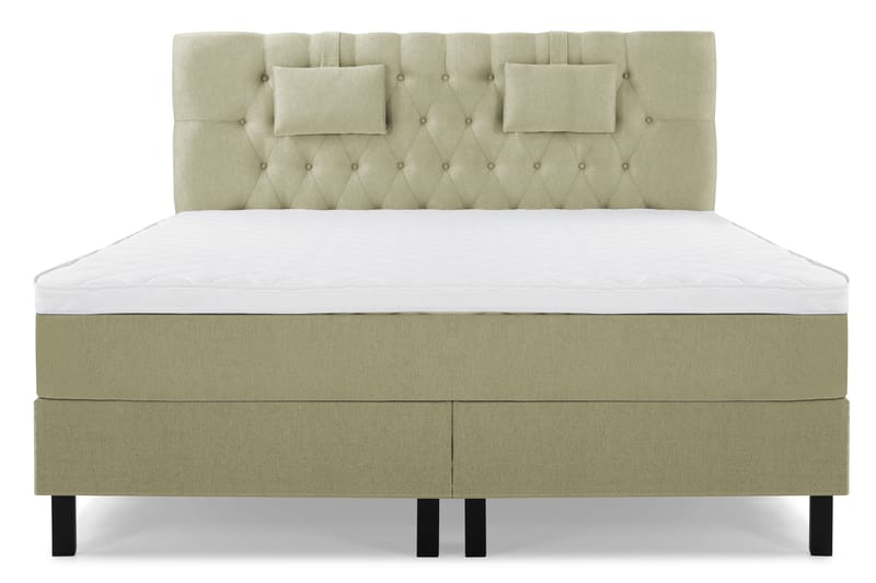 Lucky Komplett Sengepakke 160x200 Skum Diamant Sengegavl - Nakkepute Liten Grønn - Møbler - Senger - Kontinentalsenger