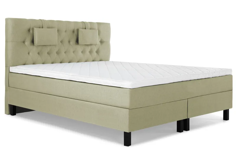 Lucky Komplett Sengepakke 160x200 Skum Diamant Sengegavl - Nakkepute Liten Grønn - Møbler - Senger - Kontinentalsenger