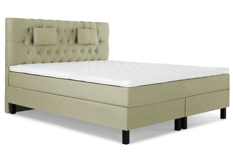 Lucky Komplett Sengepakke 160x200 Skum Diamant Sengegavl - Nakkepute Liten Grønn - Møbler - Senger - Kontinentalsenger