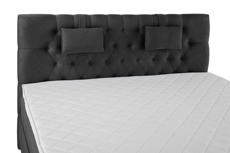 Lucky Komplett Sengepakke 160x200 Skum Diamant Sengegavl - Nakkepute Liten Svart/Grå - Møbler - Senger - Kontinentalsenger