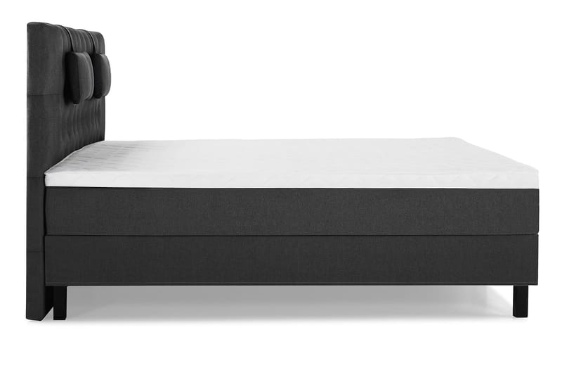 Lucky Komplett Sengepakke 160x200 Skum Diamant Sengegavl - Nakkepute Liten Svart/Grå - Møbler - Senger - Kontinentalsenger