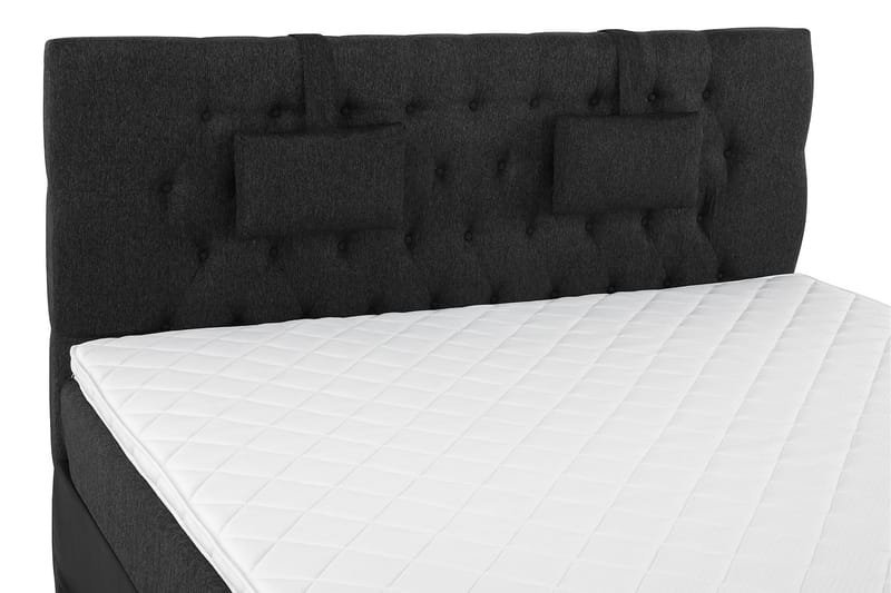 Lucky Komplett Sengepakke 160x200 Skum Diamant Sengegavl - Nakkepute Liten Svart/Grå/PU - Møbler - Senger - Komplett sengepakke