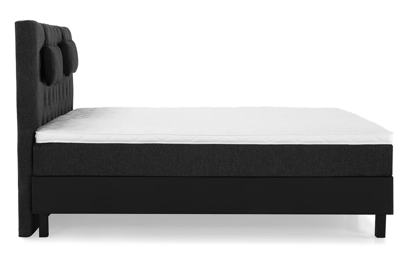 Lucky Komplett Sengepakke 160x200 Skum Diamant Sengegavl - Nakkepute Liten Svart/Grå/PU - Møbler - Senger - Kontinentalsenger