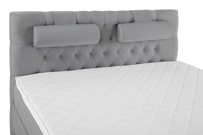 Lucky Komplett Sengepakke 160x200 Skum Diamant Sengegavl - Nakkepute Stor Mellangrå - Møbler - Senger - Komplett sengepakke