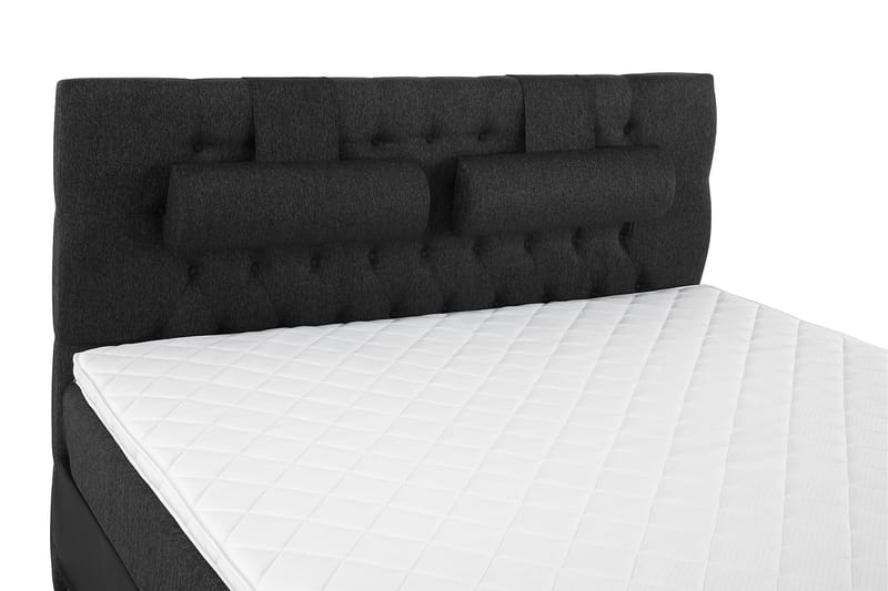 Lucky Komplett Sengepakke 160x200 Skum Diamant Sengegavl - Nakkepute Stor Svart/Grå/PU - Møbler - Senger - Komplett sengepakke