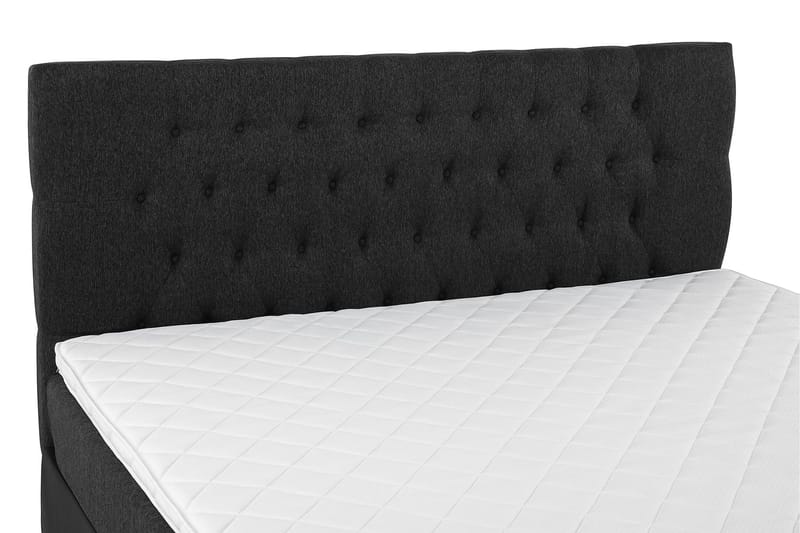 Lucky Komplett Sengepakke 160x200 Skum Diamant Sengegavl - Svart/Grå/PU - Møbler - Senger - Kontinentalsenger