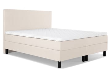 Lucky Komplett Sengepakke 160x200 Skum Glatt Sengegavl - Beige - Møbler - Senger - Kontinentalsenger