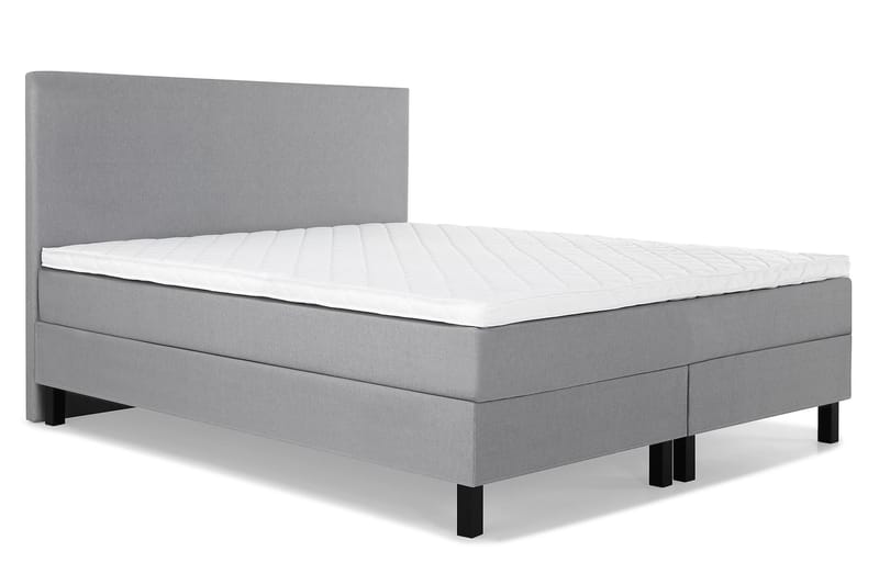 Lucky Komplett Sengepakke 160x200 Skum Glatt Sengegavl - Mellangrå - Møbler - Senger - Komplett sengepakke