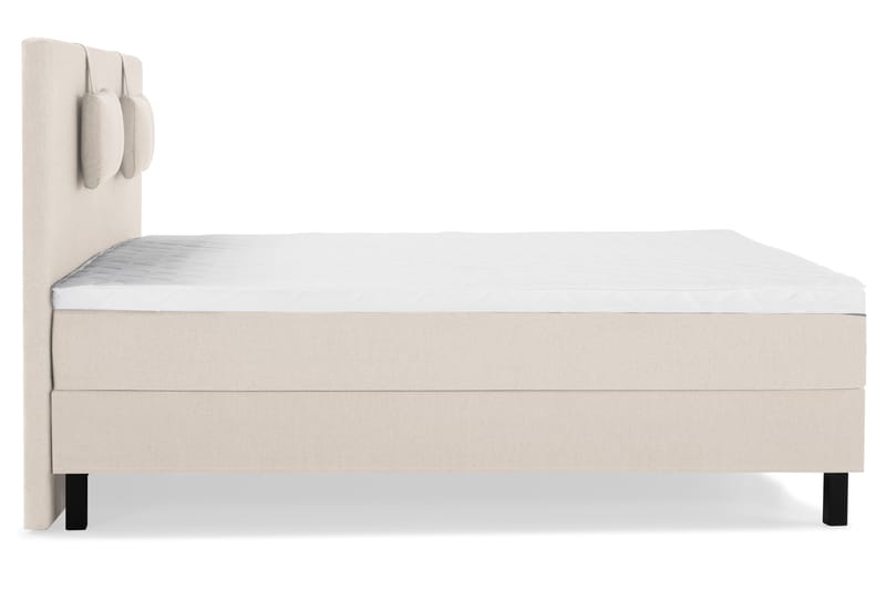 Lucky Komplett Sengepakke 160x200 Skum Glatt Sengegavl - Nakkepute Liten Beige - Møbler - Senger - Komplett sengepakke