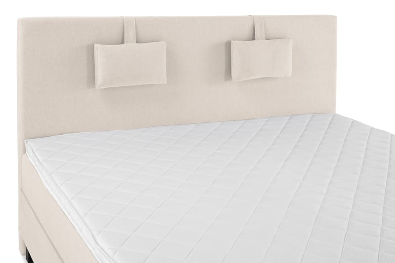 Lucky Komplett Sengepakke 160x200 Skum Glatt Sengegavl - Nakkepute Liten Beige - Møbler - Senger - Komplett sengepakke