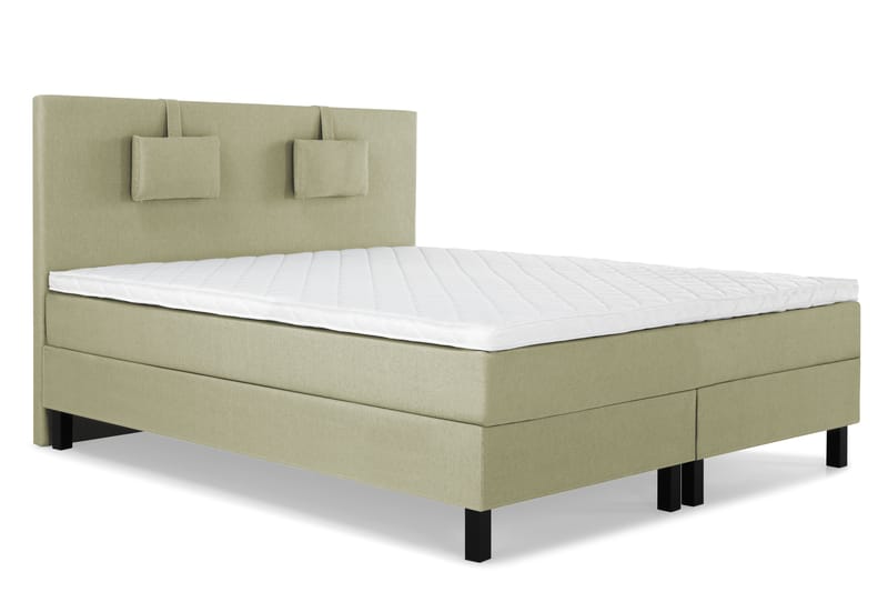 Lucky Komplett Sengepakke 160x200 Skum Glatt Sengegavl - Nakkepute Liten Grønn - Møbler - Senger - Komplett sengepakke