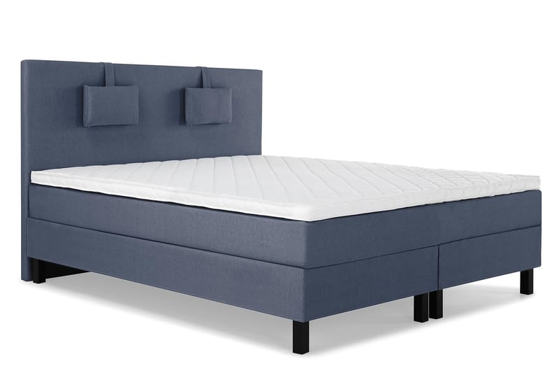 Lucky Komplett Sengepakke 160x200 Skum Glatt Sengegavl - Nakkepute Liten Mørkeblå - Møbler - Senger - Komplett sengepakke
