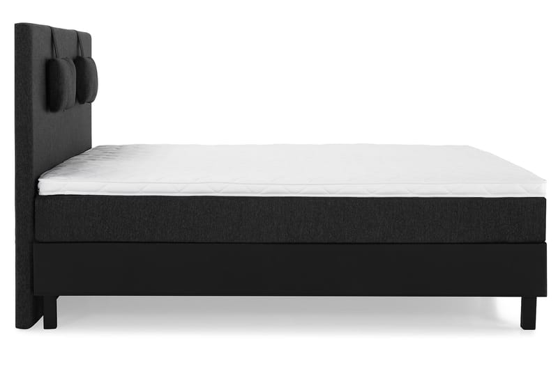 Lucky Komplett Sengepakke 160x200 Skum Glatt Sengegavl - Nakkepute Liten Svart/Grå/PU - Møbler - Senger - Komplett sengepakke