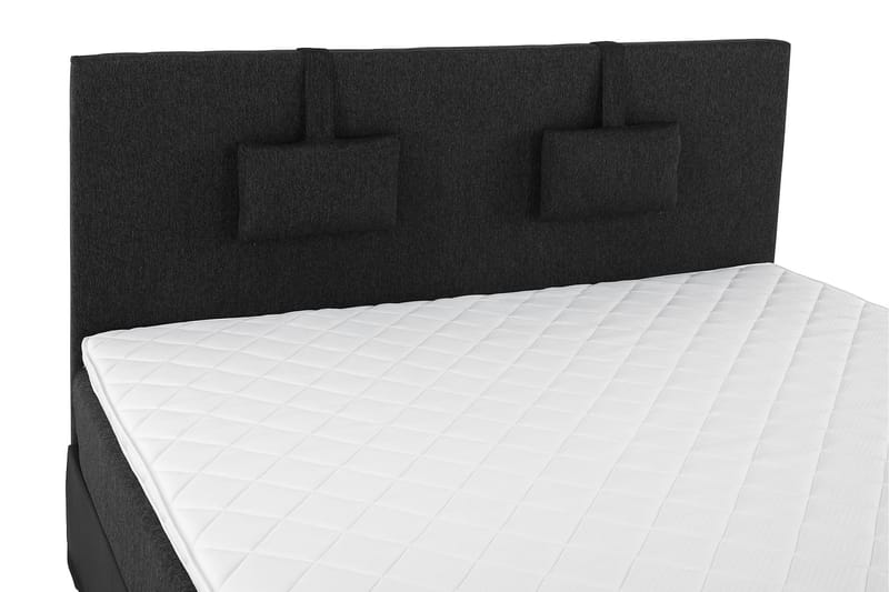 Lucky Komplett Sengepakke 160x200 Skum Glatt Sengegavl - Nakkepute Liten Svart/Grå/PU - Møbler - Senger - Komplett sengepakke