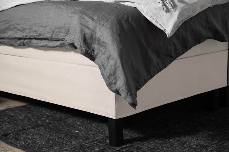 Lucky Komplett Sengepakke 160x200 Skum Glatt Sengegavl - Nakkepute Stor Beige - Møbler - Senger - Komplett sengepakke