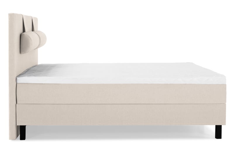 Lucky Komplett Sengepakke 160x200 Skum Glatt Sengegavl - Nakkepute Stor Beige - Møbler - Senger - Komplett sengepakke