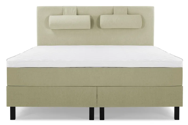 Lucky Komplett Sengepakke 160x200 Skum Glatt Sengegavl, Nakkepute Stor Grønn