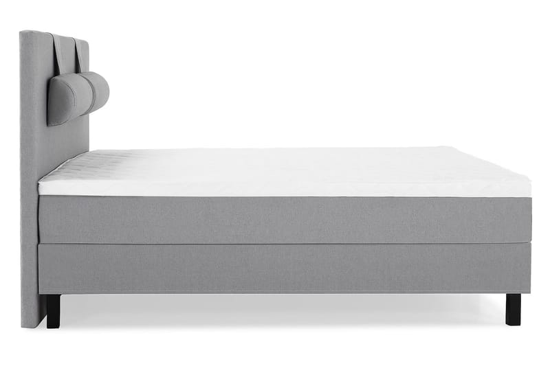 Lucky Komplett Sengepakke 160x200 Skum Glatt Sengegavl - Nakkepute Stor Mellangrå - Møbler - Senger - Kontinentalsenger