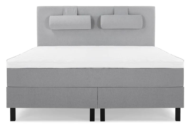 Lucky Komplett Sengepakke 160x200 Skum Glatt Sengegavl - Nakkepute Stor Mellangrå - Møbler - Senger - Kontinentalsenger