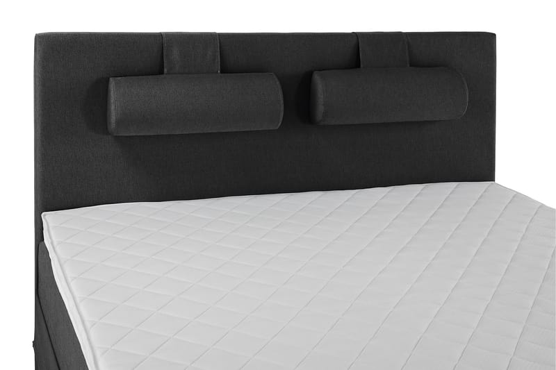 Lucky Komplett Sengepakke 160x200 Skum Glatt Sengegavl - Nakkepute Stor Svart/Grå - Møbler - Senger - Komplett sengepakke