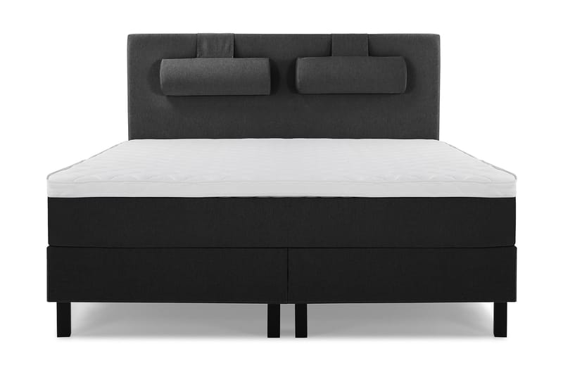 Lucky Komplett Sengepakke 160x200 Skum Glatt Sengegavl - Nakkepute Stor Svart/Grå - Møbler - Senger - Komplett sengepakke