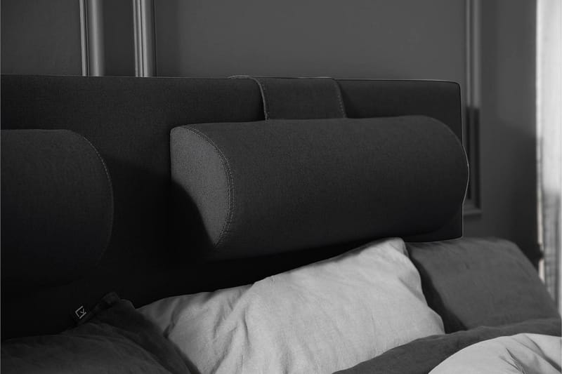 Lucky Komplett Sengepakke 160x200 Skum Glatt Sengegavl - Nakkepute Stor Svart/Grå - Møbler - Senger - Kontinentalsenger