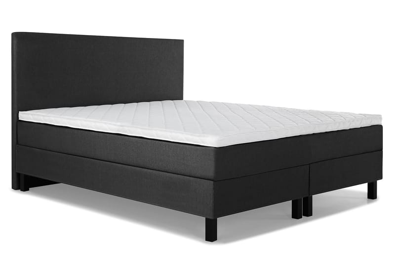 Lucky Komplett Sengepakke 160x200 Skum Glatt Sengegavl - Svart/Grå - Møbler - Senger - Komplett sengepakke