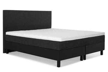 Lucky Komplett Sengepakke 160x200 Skum Glatt Sengegavl - Svart/Grå/PU - Møbler - Senger - Komplett sengepakke