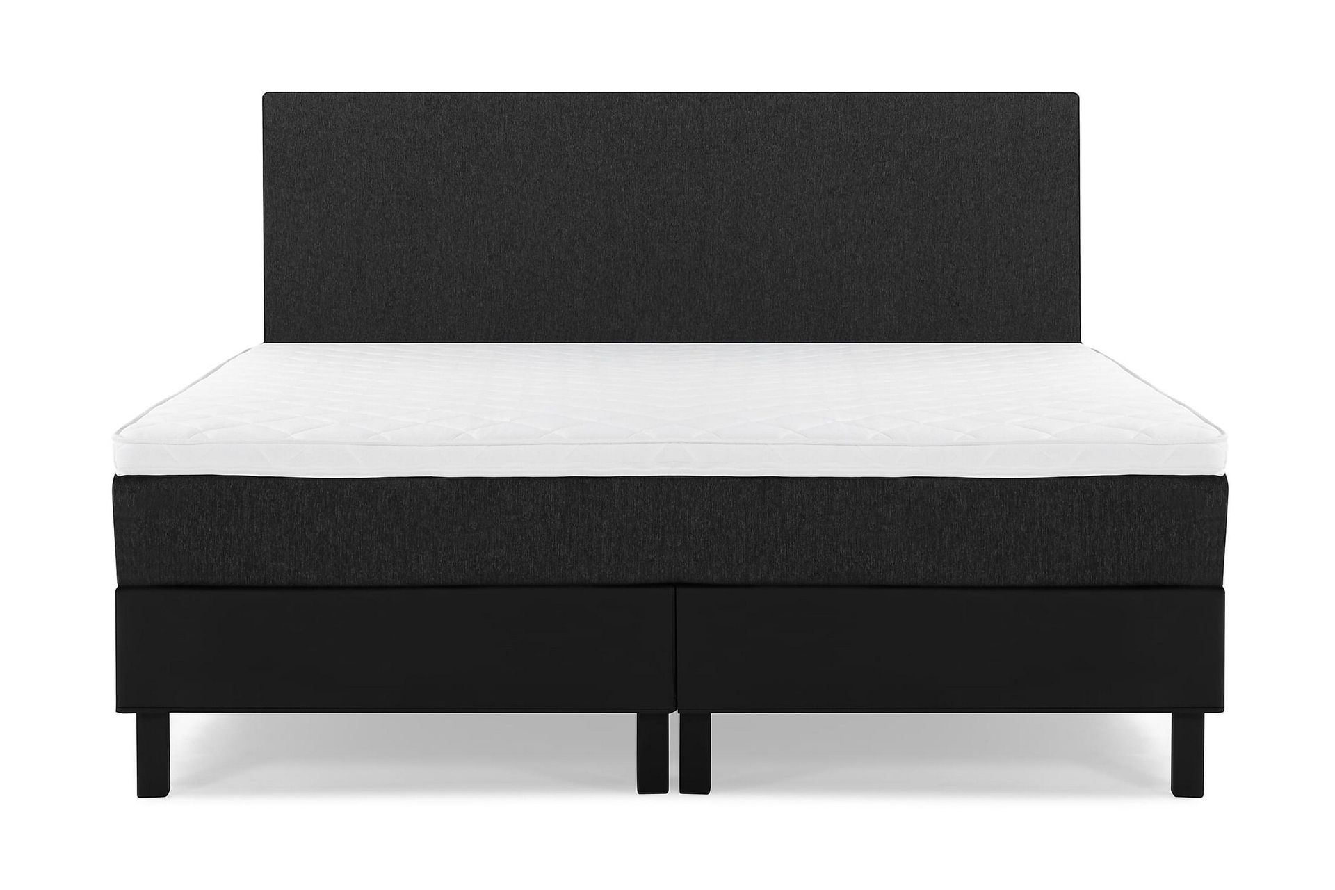 Lucky Komplett Sengepakke 160x200 Skum Glatt Sengegavl - Svart/Grå/PU - Møbler - Senger - Komplett sengepakke