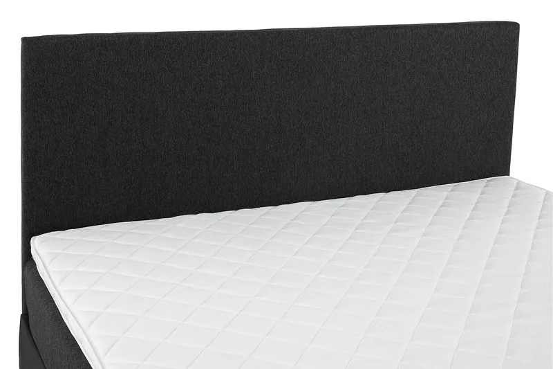 Lucky Komplett Sengepakke 160x200 Skum Glatt Sengegavl - Svart/Grå/PU - Møbler - Senger - Kontinentalsenger