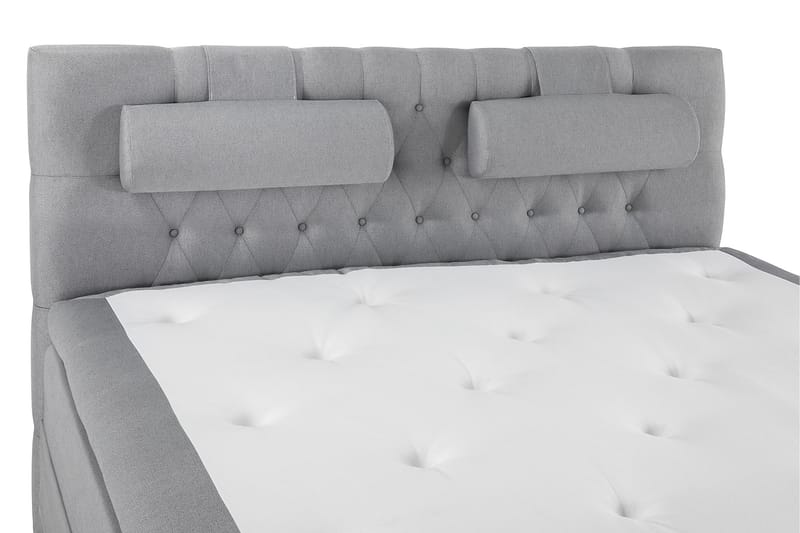 Lucky Komplett Sengepakke 160x200 Polyeter Diamant Sengegavl - Nakkepute Stor Mellangrå - Møbler - Senger - Kontinentalsenger